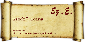 Szoó Edina névjegykártya