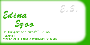 edina szoo business card